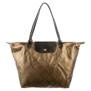 Longchamp Leather Monogram Le Pliage Tote